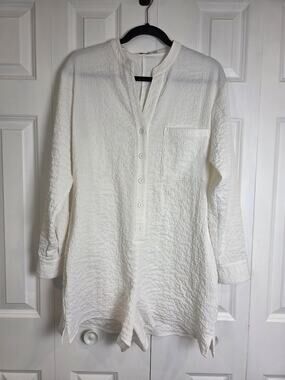 Onia White Jumpsuit with Long Sleeves Shorts Medium